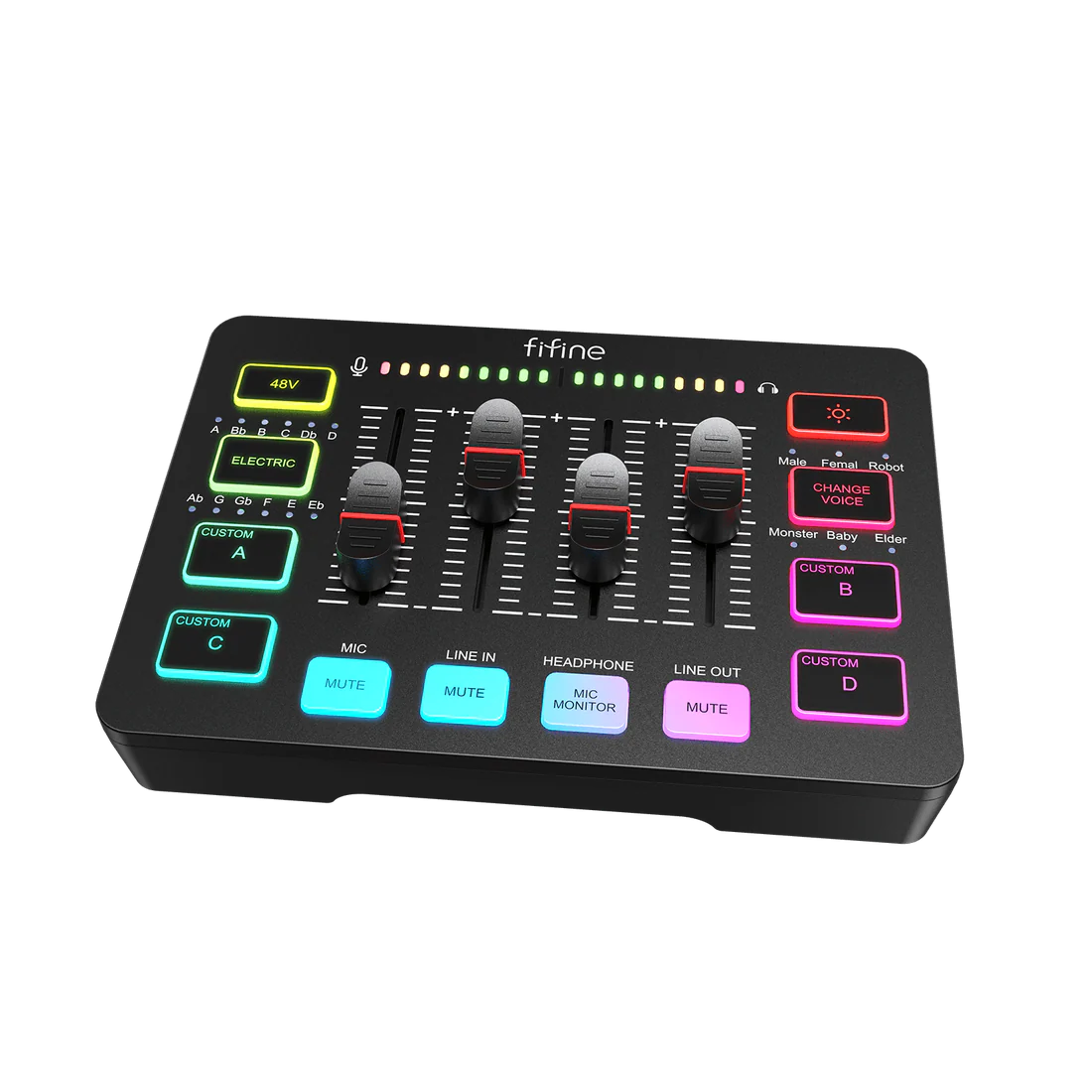 Mezcladora de Audio FIFINE SC3 para Streaming y Gaming
