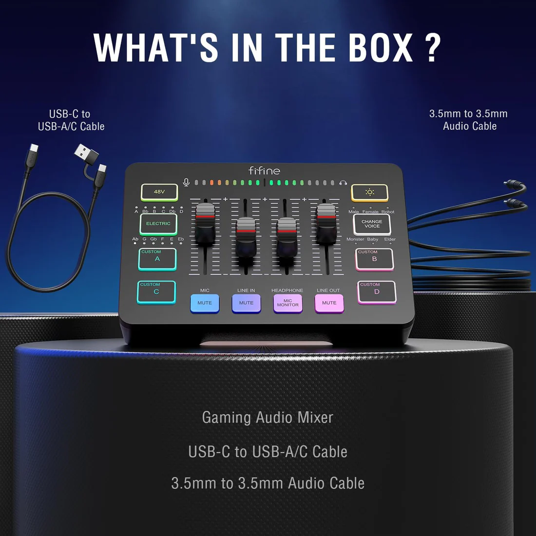 Mezcladora de Audio FIFINE SC3 para Streaming y Gaming - Imagen 3